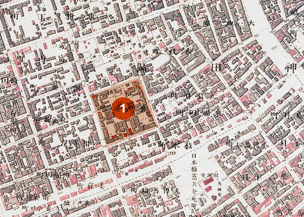 A map of Kanda from the year 1884.
