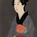 盆持てる女