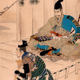 楠公父子桜井駅訣別之図