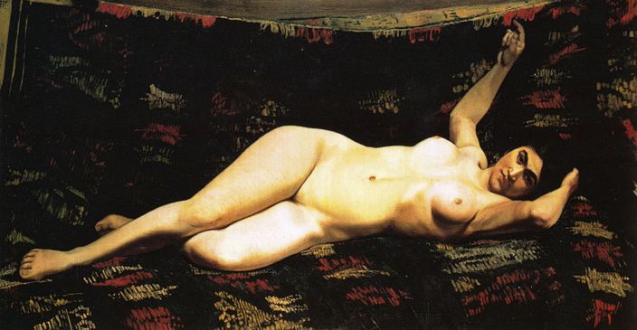 Reclining Nude (1881), by Kaneyuki Hyakutake